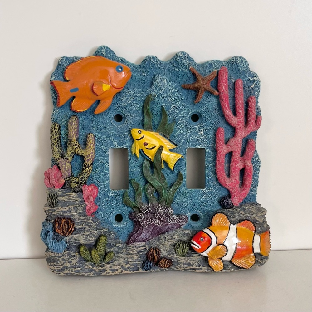 Vintage ocean fish light switch panel cover
